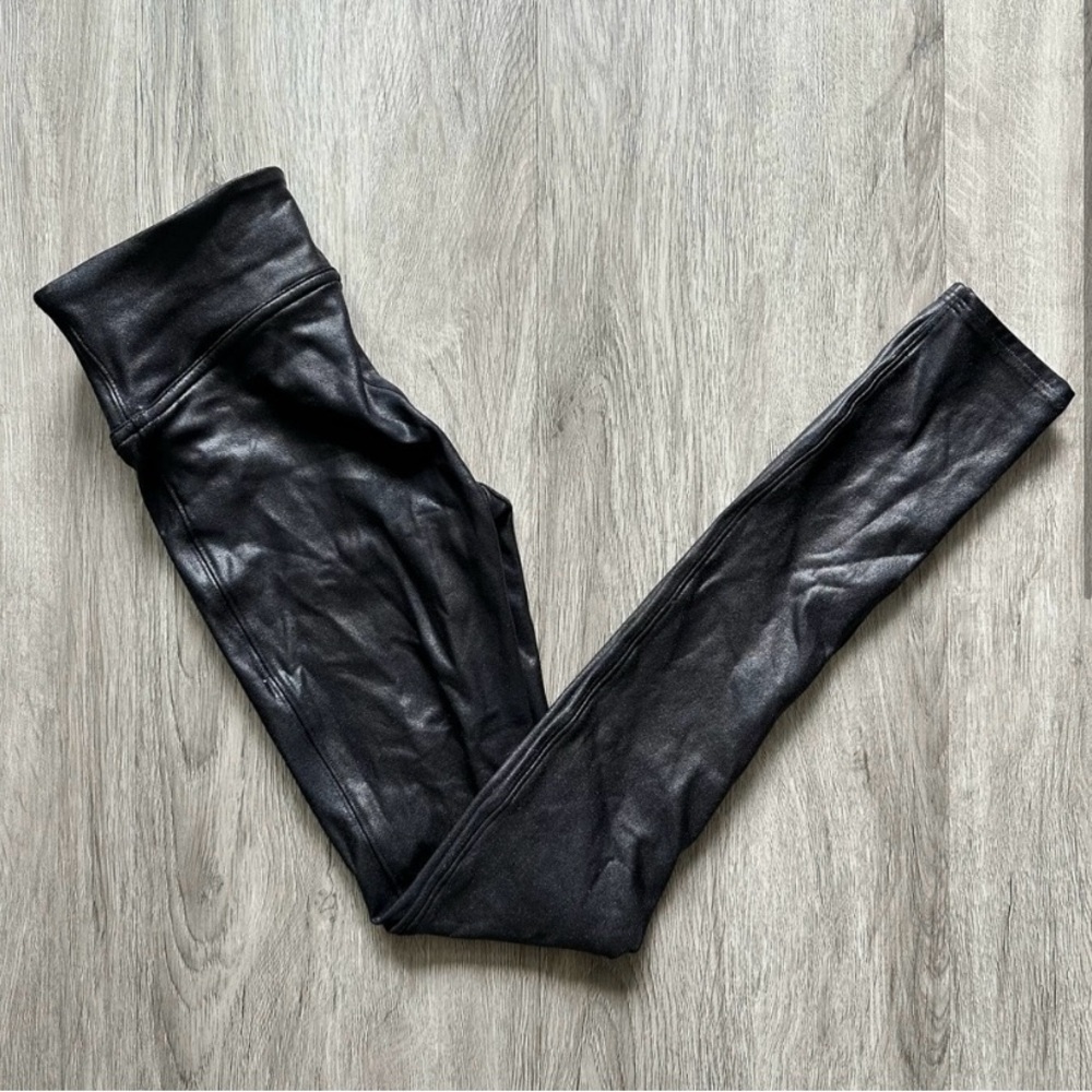 Faux leather spanx leggings size xs